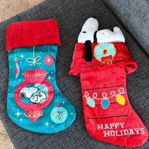 Snoopy Holiday Stocking Set - Red and Green